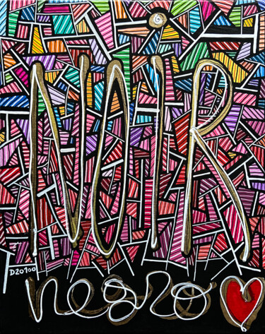 Картина под названием "NOIR #4" - Denis Vincent, Подлинное произведение искусства, Акрил