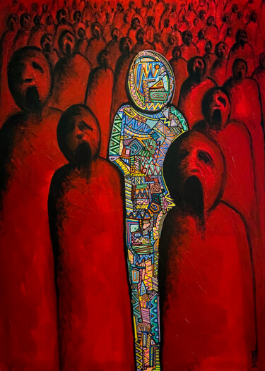 Peinture intitulée "Être soi #3" par Denis Vincent, Œuvre d'art originale, Acrylique Monté sur Châssis en bois