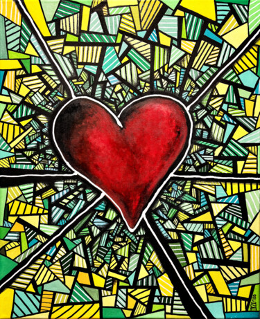 Картина под названием "Au cœur du TDAH #1" - Denis Vincent, Подлинное произведение искусства, Акрил Установлен на Деревянная…