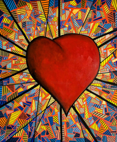 Картина под названием "Au cœur du TDAH #2" - Denis Vincent, Подлинное произведение искусства, Акрил Установлен на Деревянная…