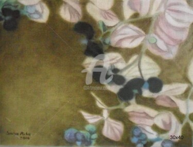 Malerei mit dem Titel "negative flouers" von Denisa Paho, Original-Kunstwerk, Öl