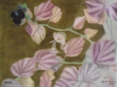 Painting titled "negative flouers" by Denisa Paho, Original Artwork, Oil