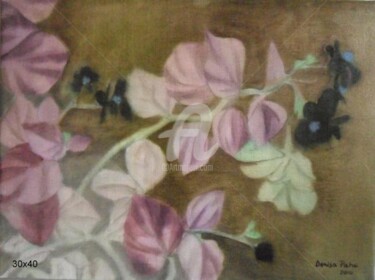 Pintura titulada "negative flouers" por Denisa Paho, Obra de arte original, Oleo