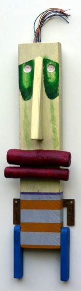 Sculpture titled "petit totem" by Denis Bonnes, Original Artwork, Wood