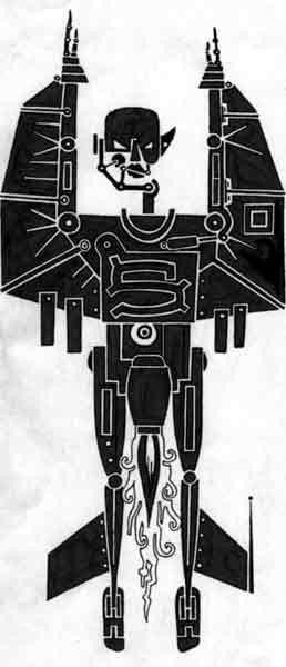 Dessin intitulée "Superobot (dit celu…" par Denis Bonnes, Œuvre d'art originale