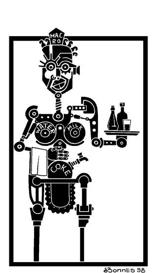 Dessin intitulée "robot de type serve…" par Denis Bonnes, Œuvre d'art originale