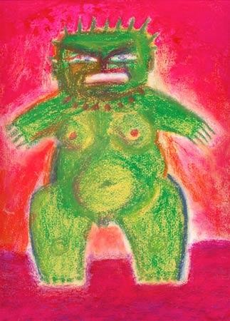 Peinture intitulée "grosse colère" par Denis Bonnes, Œuvre d'art originale, Huile
