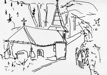 Drawing titled "Chapelle du Bief d'…" by Denis Demouge, Original Artwork