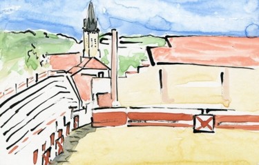 Drawing titled "Eugénie les Bains,…" by Denis Demouge, Original Artwork