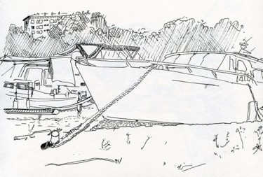 Drawing titled "Montbéliard, port d…" by Denis Demouge, Original Artwork