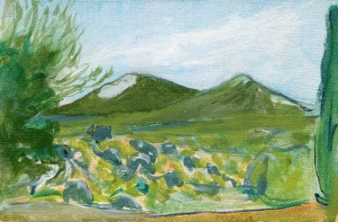 Painting titled "Les montagnettes de…" by Denis Demouge, Original Artwork