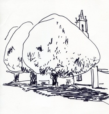 Drawing titled "Geaune, Tour des Au…" by Denis Demouge, Original Artwork