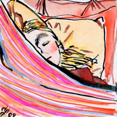 Drawing titled "Suzanne dans le ham…" by Denis Demouge, Original Artwork