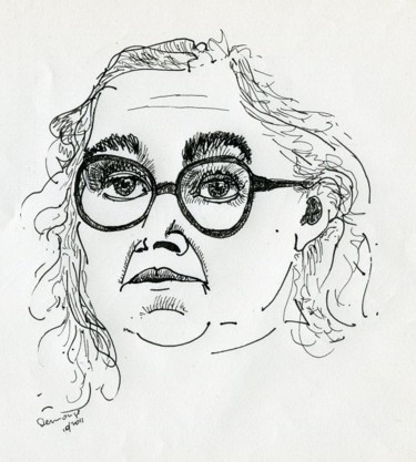 Drawing titled "Portrait de Suzanne…" by Denis Demouge, Original Artwork