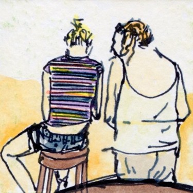 Drawing titled "Clara et Suzanne da…" by Denis Demouge, Original Artwork