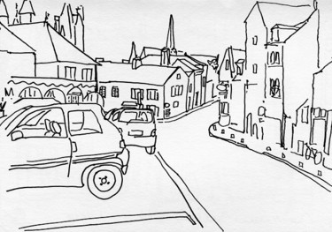 Drawing titled "Montreuil-Bellay, M…" by Denis Demouge, Original Artwork