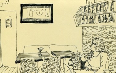 Disegno intitolato "Café Spritz e coffe…" da Denis Demouge, Opera d'arte originale, Altro