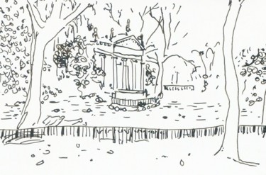 Drawing titled "Dans le parc de la…" by Denis Demouge, Original Artwork, Other