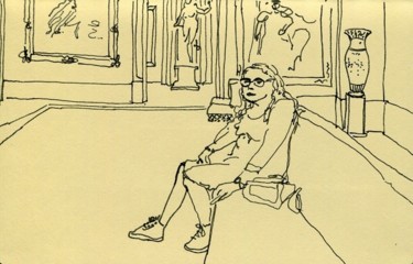 Zeichnungen mit dem Titel "Pause dans la grand…" von Denis Demouge, Original-Kunstwerk, Andere