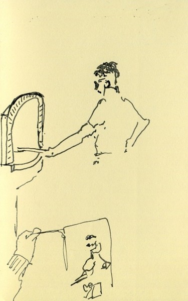 Disegno intitolato "Un pizzaiolo du qua…" da Denis Demouge, Opera d'arte originale, Altro