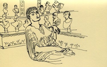 Zeichnungen mit dem Titel "Statue de la mère d…" von Denis Demouge, Original-Kunstwerk, Andere