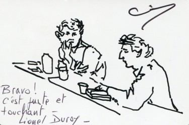 Disegno intitolato "L'écrivain Lionel D…" da Denis Demouge, Opera d'arte originale