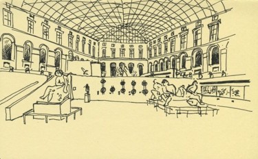 Drawing titled "Paris, musée du Lou…" by Denis Demouge, Original Artwork