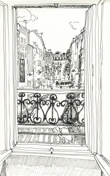 Drawing titled "Rue du roi d'Alger,…" by Denis Demouge, Original Artwork