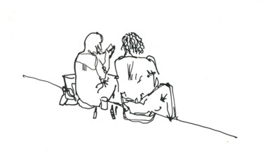 Drawing titled "En attendant le con…" by Denis Demouge, Original Artwork