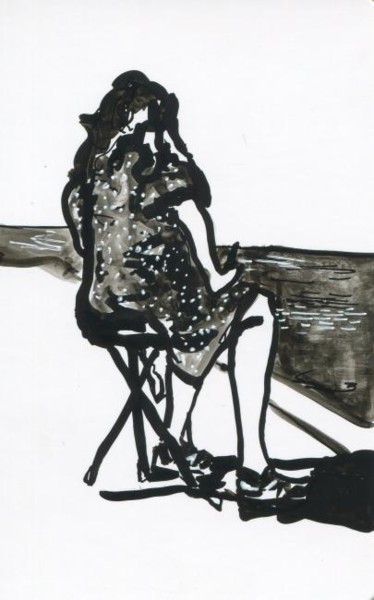 Dessin intitulée "Suzanne dessine Tro…" par Denis Demouge, Œuvre d'art originale