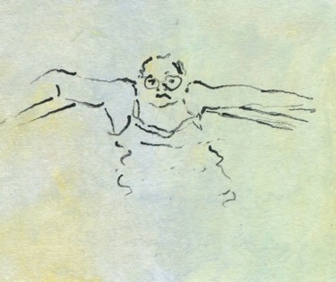 Drawing titled "Suzanne à la piscin…" by Denis Demouge, Original Artwork