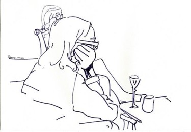 Drawing titled "Clémentine et Su de…" by Denis Demouge, Original Artwork