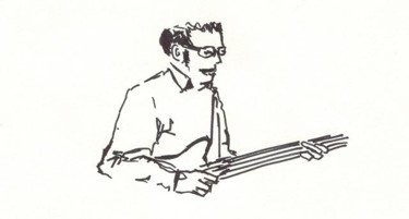 Dessin intitulée "Paul Jarret, guitar…" par Denis Demouge, Œuvre d'art originale