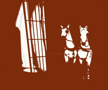 Photography titled "Les chevaux" by Denise Arsac Coustoulin, Original Artwork, Manipulated Photography