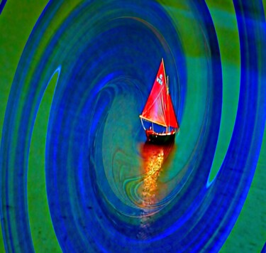 Photography titled "Voyage  sur arobase…" by Denise Arsac Coustoulin, Original Artwork, Manipulated Photography
