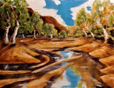 Картина под названием "Running Dry" - Denise Campbell, Подлинное произведение искусства, Масло Установлен на Деревянная пане…