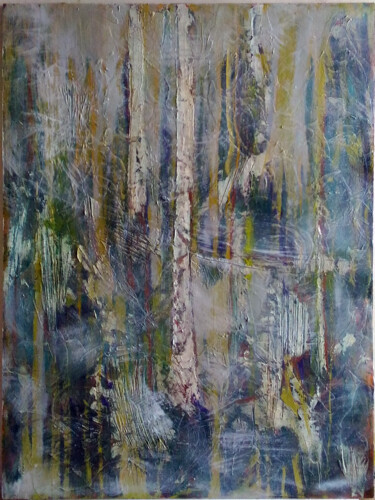 Painting titled "Woods" by Denise Gemin, Original Artwork, Oil