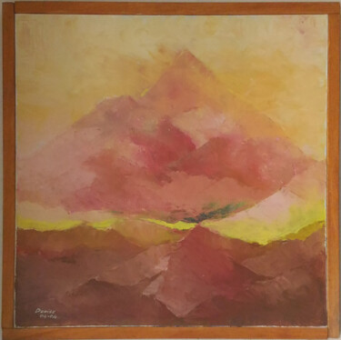 Painting titled "Mountain" by Denise Gemin, Original Artwork, Oil