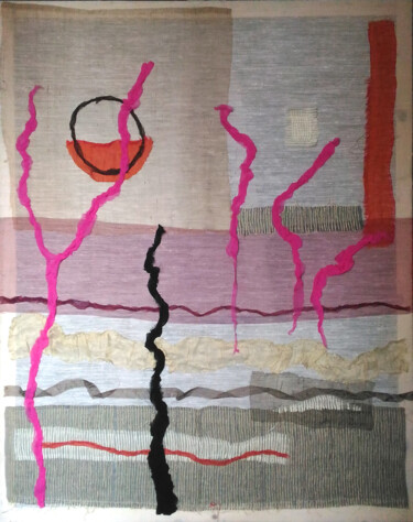 Sztuka tkaniny zatytułowany „Frame” autorstwa Denise Gemin, Oryginalna praca, Tkanina