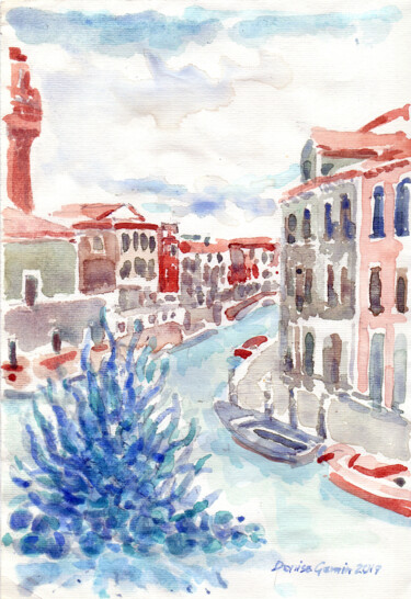 Peinture intitulée "Blumurano" par Denise Gemin, Œuvre d'art originale, Aquarelle