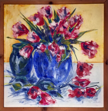 Pittura intitolato "Flowers" da Denise Gemin, Opera d'arte originale, Olio
