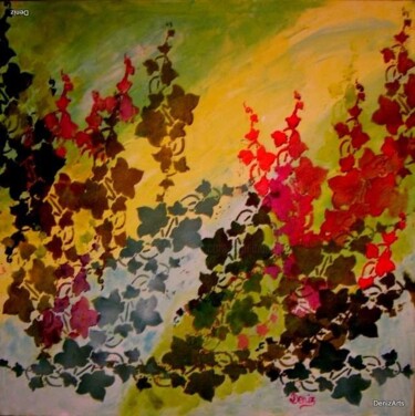 Peinture intitulée "Frondaisons" par Denise Guilhaumon, Œuvre d'art originale, Huile