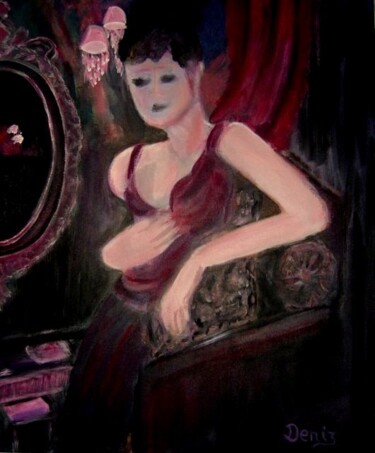 Painting titled "Le rouge et le noir" by Denise Guilhaumon, Original Artwork