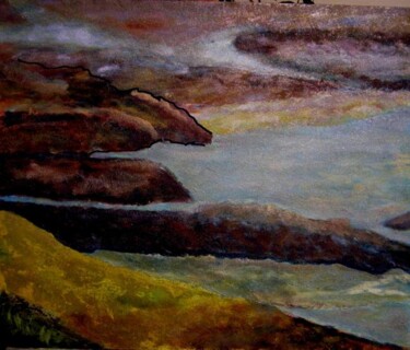 Peinture intitulée "Marée basse" par Denise Guilhaumon, Œuvre d'art originale, Huile