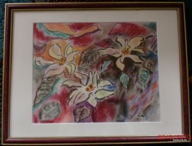 Peinture intitulée "Fleurs" par Denise Guilhaumon, Œuvre d'art originale, Huile