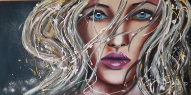 Peinture intitulée "Cheveux au vent" par Denise-Jane Hosotte, Œuvre d'art originale, Huile