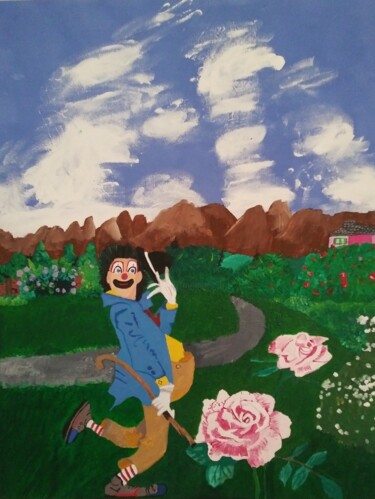 Peinture intitulée "La rose" par Denise Langlais, Œuvre d'art originale, Acrylique Monté sur Châssis en bois