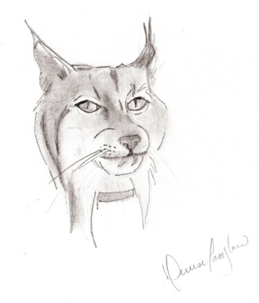 Painting titled "Lynx" by Denise Langlais, Original Artwork