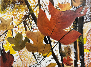 "Paysage d’automne" başlıklı Tablo Denise Latour tarafından, Orijinal sanat, Petrol