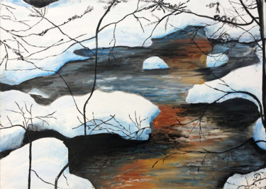 "La neige à Cauterets" başlıklı Tablo Denise Latour tarafından, Orijinal sanat, Petrol